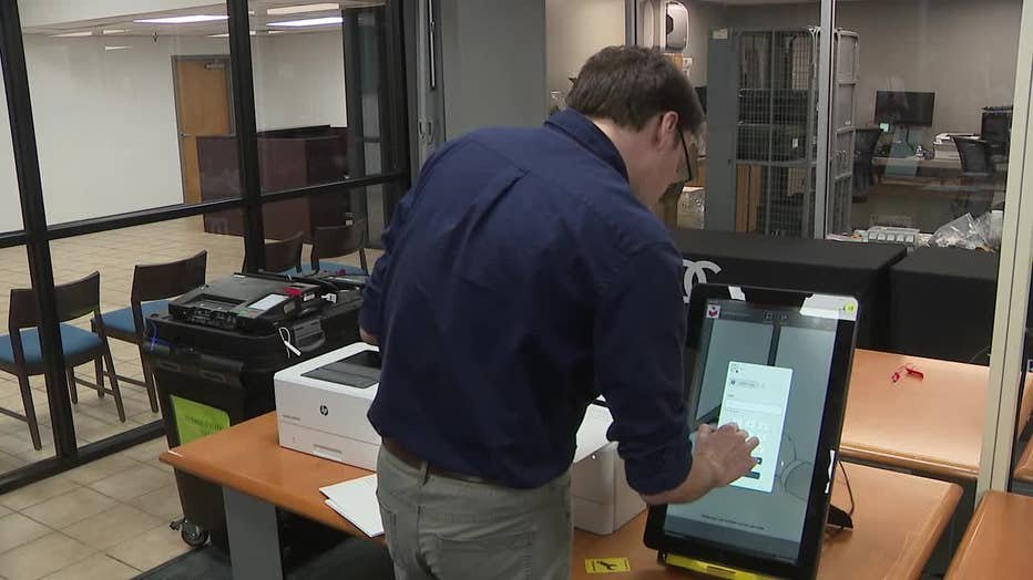 The Georgia Secretary of State's office does a "health check" regarding election procedures prior to the November election in DeKalb County on September 17, 2024.