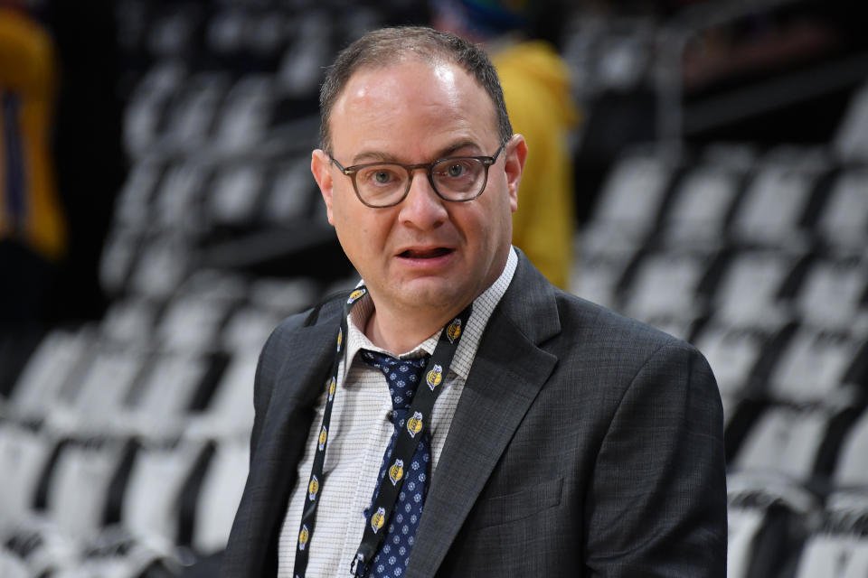 LOS ANGELES, CALIFORNIA - DECEMBER 25: Adrian Wojnarowski attends the basketball game between the Los Angeles Lakers and the Boston Celtics at Crypto.com Arena on December 25, 2023 in Los Angeles, California. NOTICE TO USER: The User expressly acknowledges, and agrees that, by downloading and or using this photo, the User agrees to the terms and conditions of the Getty Images License Agreement. (Photo by Allen Berezovsky/Getty Images)